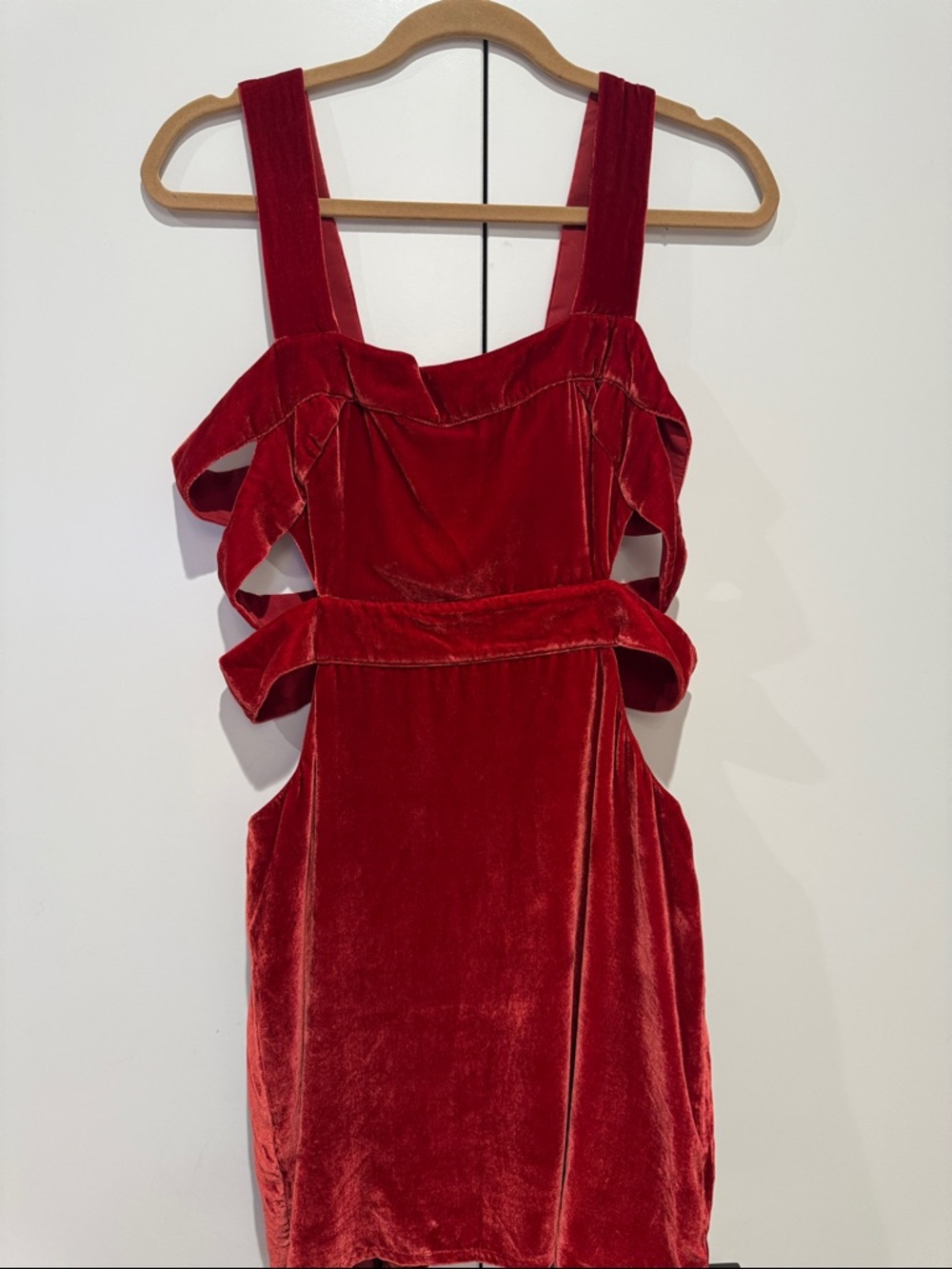 FOR LOVE & LEMONS Rust Velvet Cutout Mini Dress
